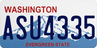 WA license plate ASU4335