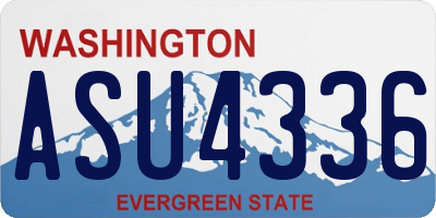 WA license plate ASU4336