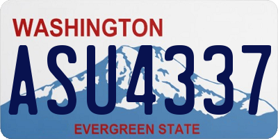 WA license plate ASU4337