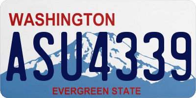 WA license plate ASU4339