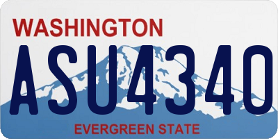 WA license plate ASU4340