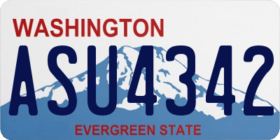 WA license plate ASU4342