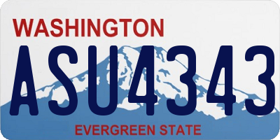 WA license plate ASU4343