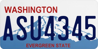 WA license plate ASU4345