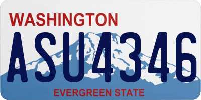 WA license plate ASU4346