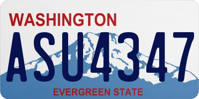WA license plate ASU4347