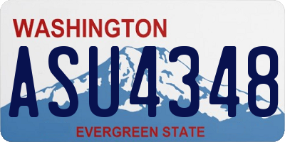 WA license plate ASU4348