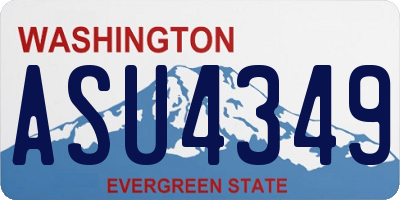 WA license plate ASU4349