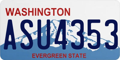 WA license plate ASU4353