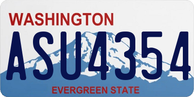 WA license plate ASU4354