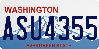 WA license plate ASU4355