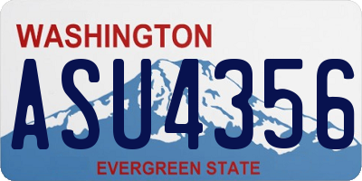 WA license plate ASU4356