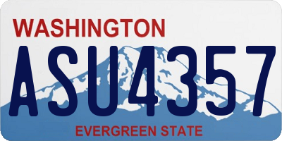 WA license plate ASU4357