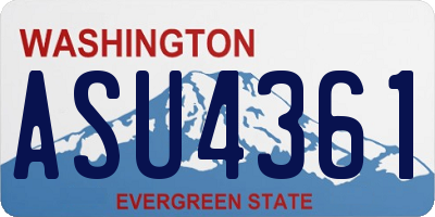 WA license plate ASU4361