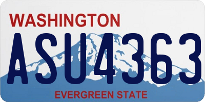 WA license plate ASU4363
