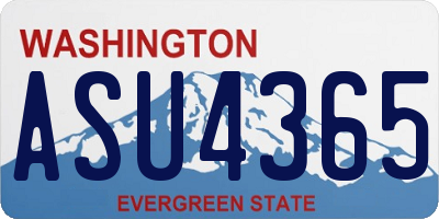 WA license plate ASU4365