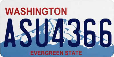 WA license plate ASU4366