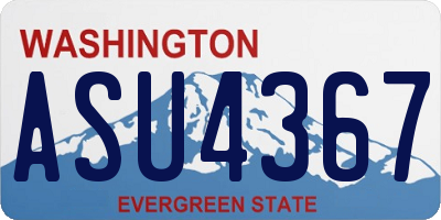 WA license plate ASU4367