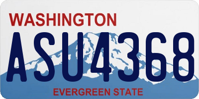 WA license plate ASU4368