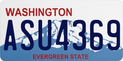 WA license plate ASU4369