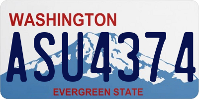 WA license plate ASU4374