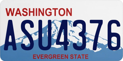 WA license plate ASU4376