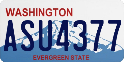 WA license plate ASU4377