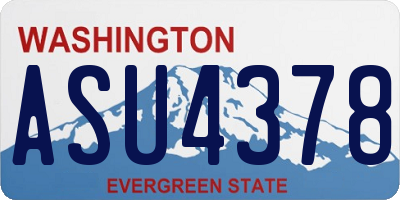 WA license plate ASU4378