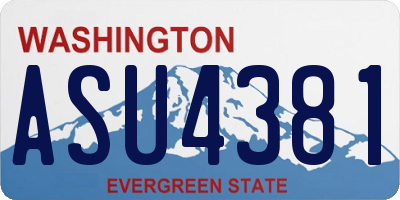 WA license plate ASU4381
