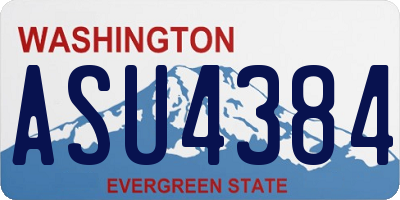 WA license plate ASU4384