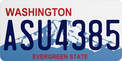 WA license plate ASU4385