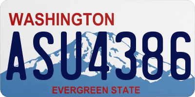 WA license plate ASU4386