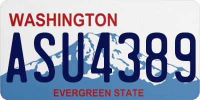 WA license plate ASU4389
