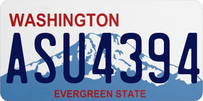 WA license plate ASU4394