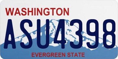 WA license plate ASU4398