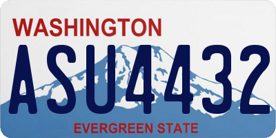 WA license plate ASU4432
