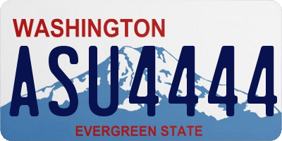 WA license plate ASU4444