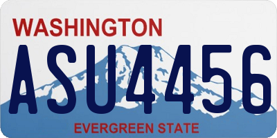 WA license plate ASU4456