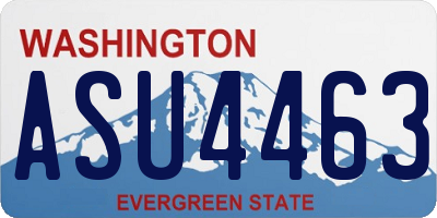 WA license plate ASU4463