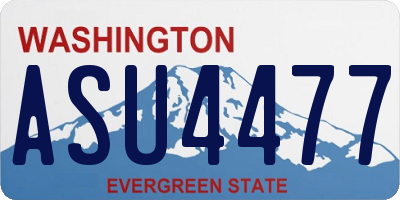 WA license plate ASU4477