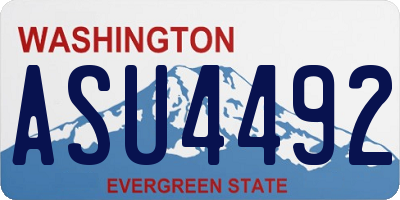 WA license plate ASU4492
