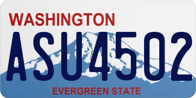 WA license plate ASU4502