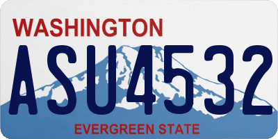 WA license plate ASU4532