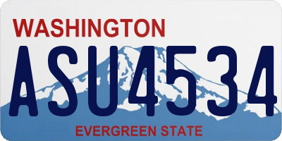 WA license plate ASU4534