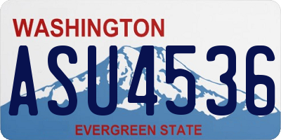 WA license plate ASU4536