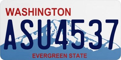 WA license plate ASU4537