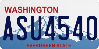 WA license plate ASU4540