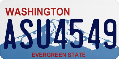 WA license plate ASU4549