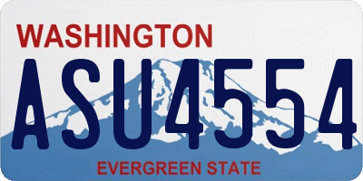 WA license plate ASU4554