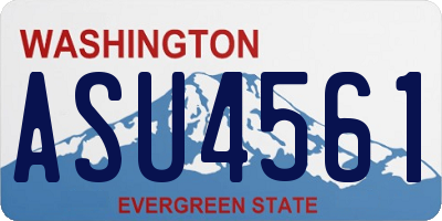 WA license plate ASU4561